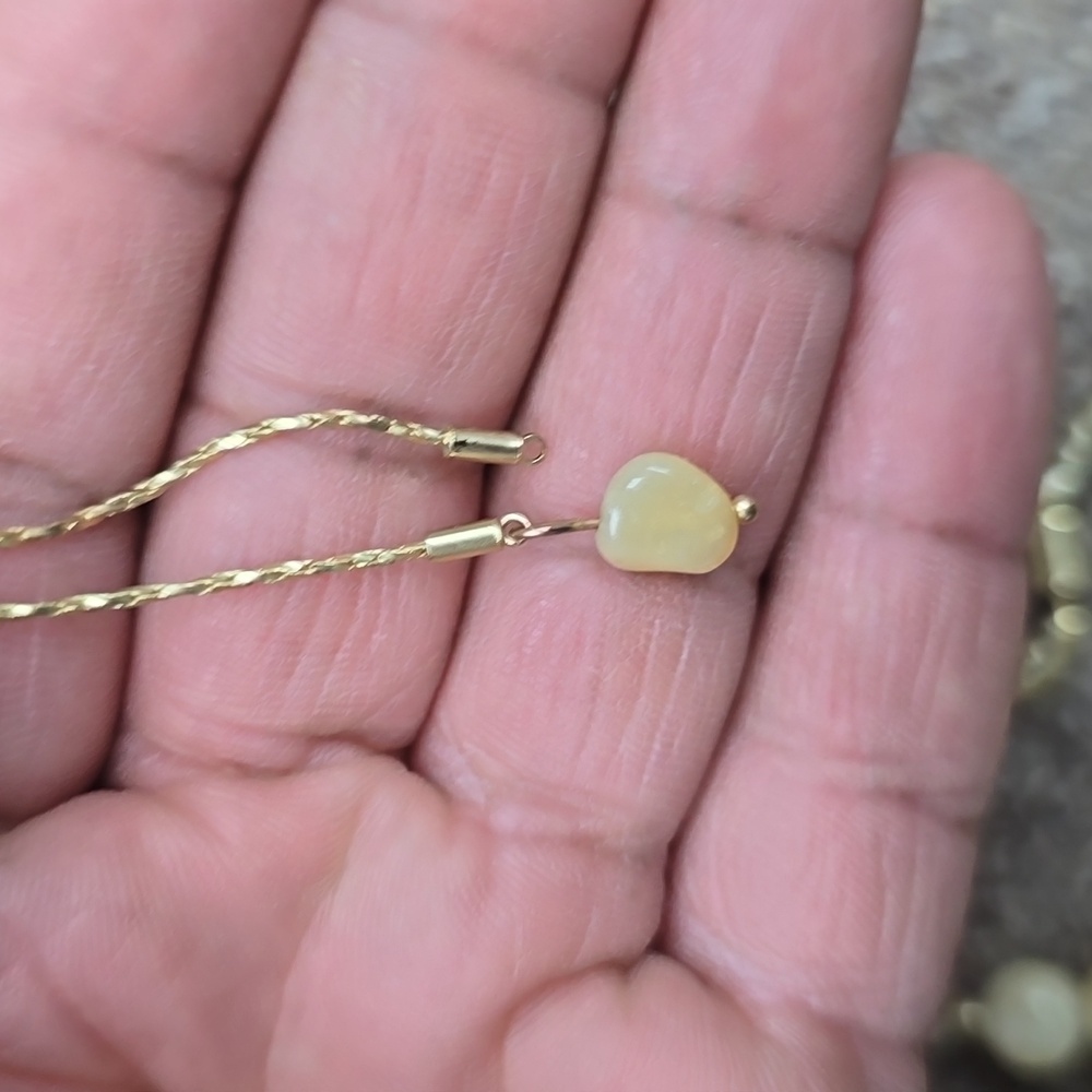 Citrine and Quartz Mala Beads 41" from Pull Tie with Matte Gold Findings - Picture 6 of 6